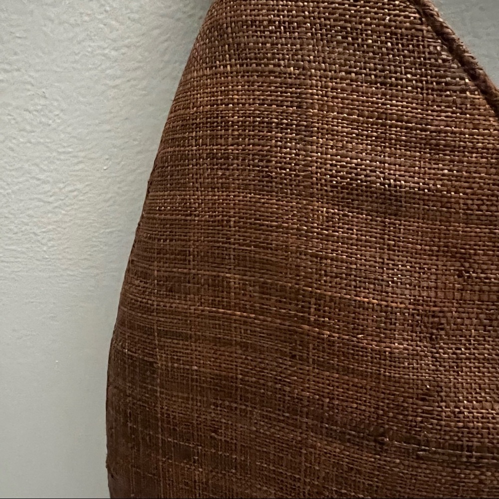 Kate Landry Natural Straw Woven and Beaded Top Handle Shoulder Bag - Picture 4 of 16